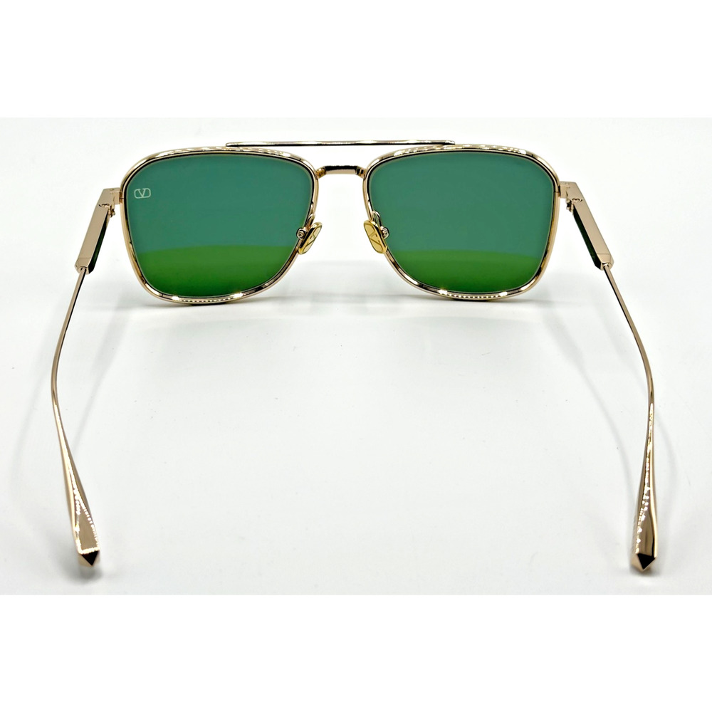 Valentino Sunglasses V-LSTORY II VLS-168A Gold Aviator Frame Green Lens 55mm New - Picture 7 of 15